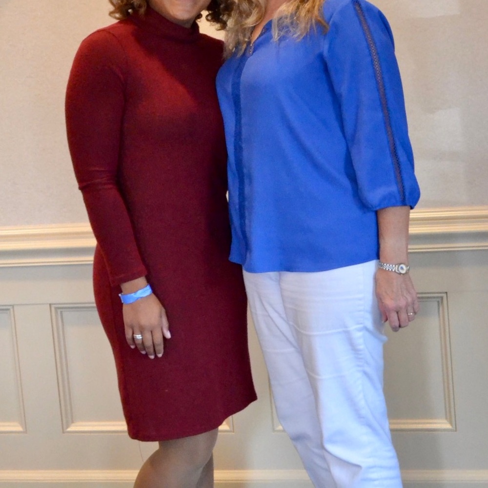 red boutique sweater dress